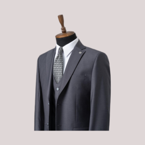 Costume trois pièces gris anthracite pour homme, composé d'une veste, d'un gilet et d'un pantalon assortis