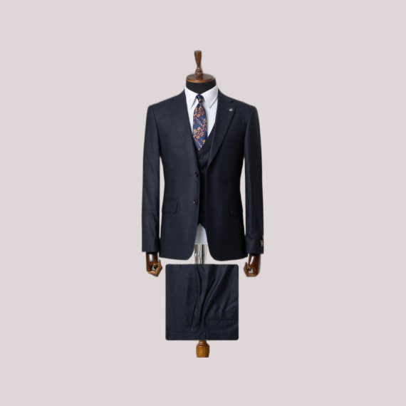 Costume 3 Pièces Bleu Marine – Élégance Classique