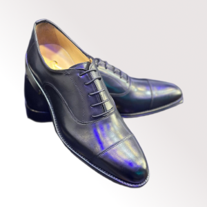 Richelieus homme en cuir bleu nuit – Soulier formel élégant Jespomi fait main