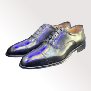 Richelieus homme en cuir bleu nuit – Soulier formel élégant Jespomi fait main