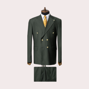 costume croisé vert olive homme