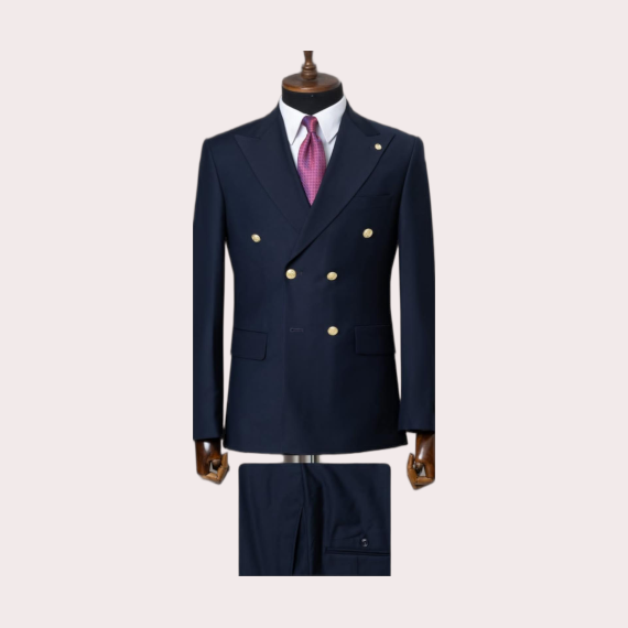 Costume croisé bleu marine Jespomi