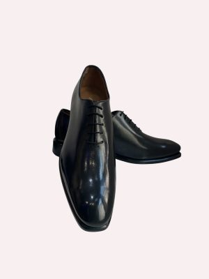 Richelieu Oxford noir patiné main – Jespomi Paris