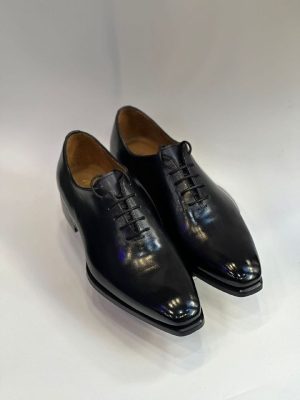 Richelieu en cuir noir - Jespomi Paris