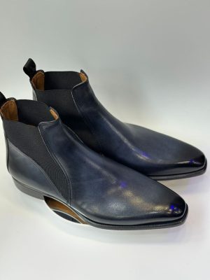 Chelsea Boot bleue cuir premium – Jespomi Paris