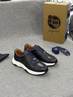 Sneaker noire en cuir à semelle sculptée – Jespomi Paris