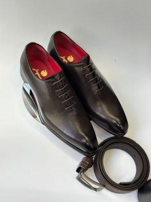 Richelieu Oxford noir en cuir – Jespomi Paris