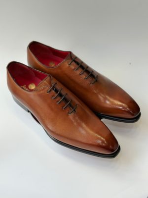 Richelieu Oxford en cuir beige cognac – Jespomi Paris