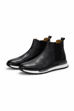 Jespomi Paris – Bottines Chelsea Sneakers Cuir Noir “Opéra”