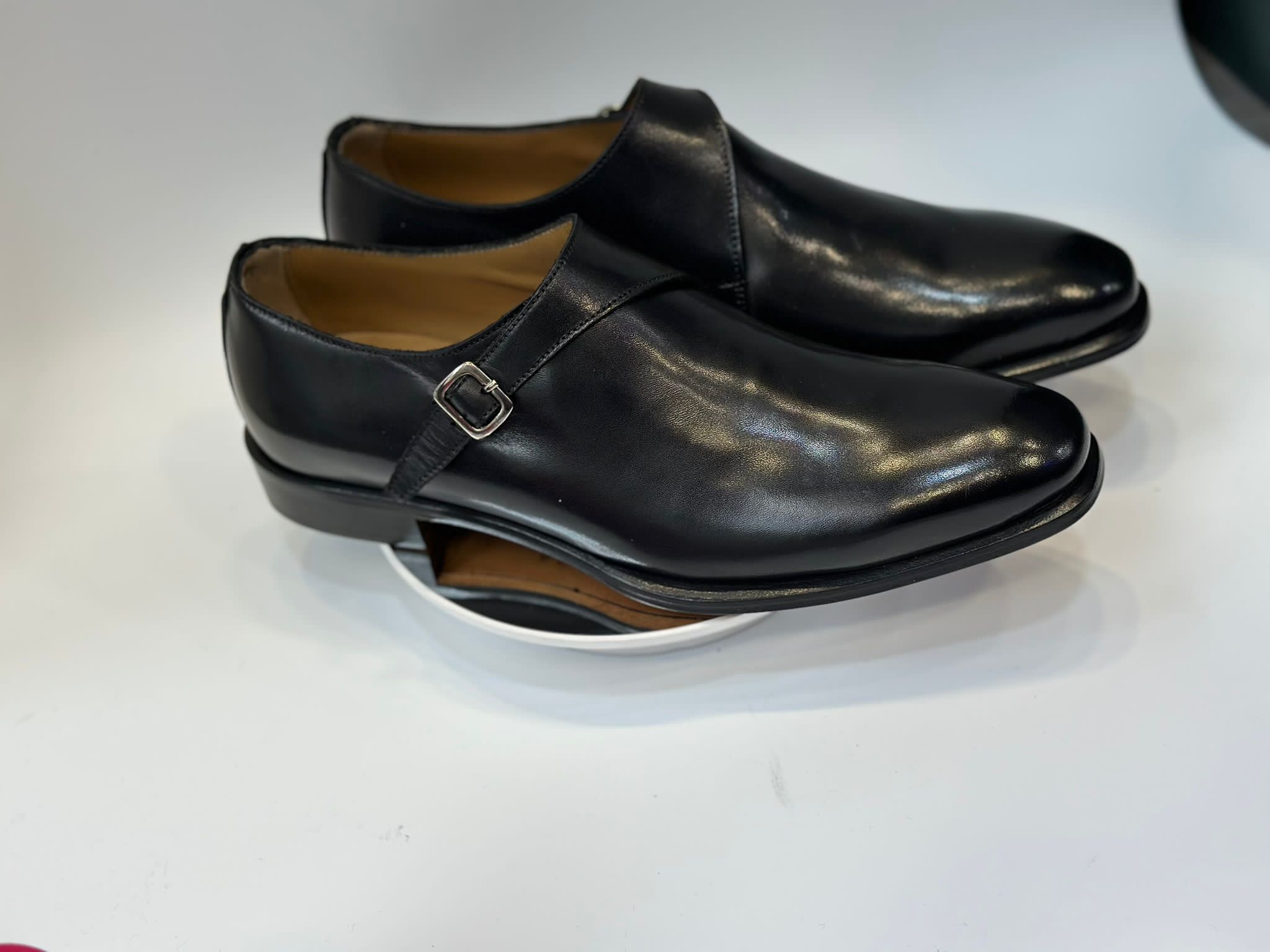 Monk Strap noir en cuir simple boucle – Jespomi Paris – Image 2