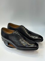 Richelieu Oxford noir calligraphié en cuir – Jespomi Paris