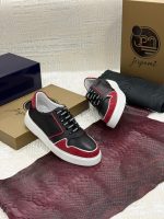 Jespomi Paris – Sneakers Cuir Noir & Rouge “Voltaire”