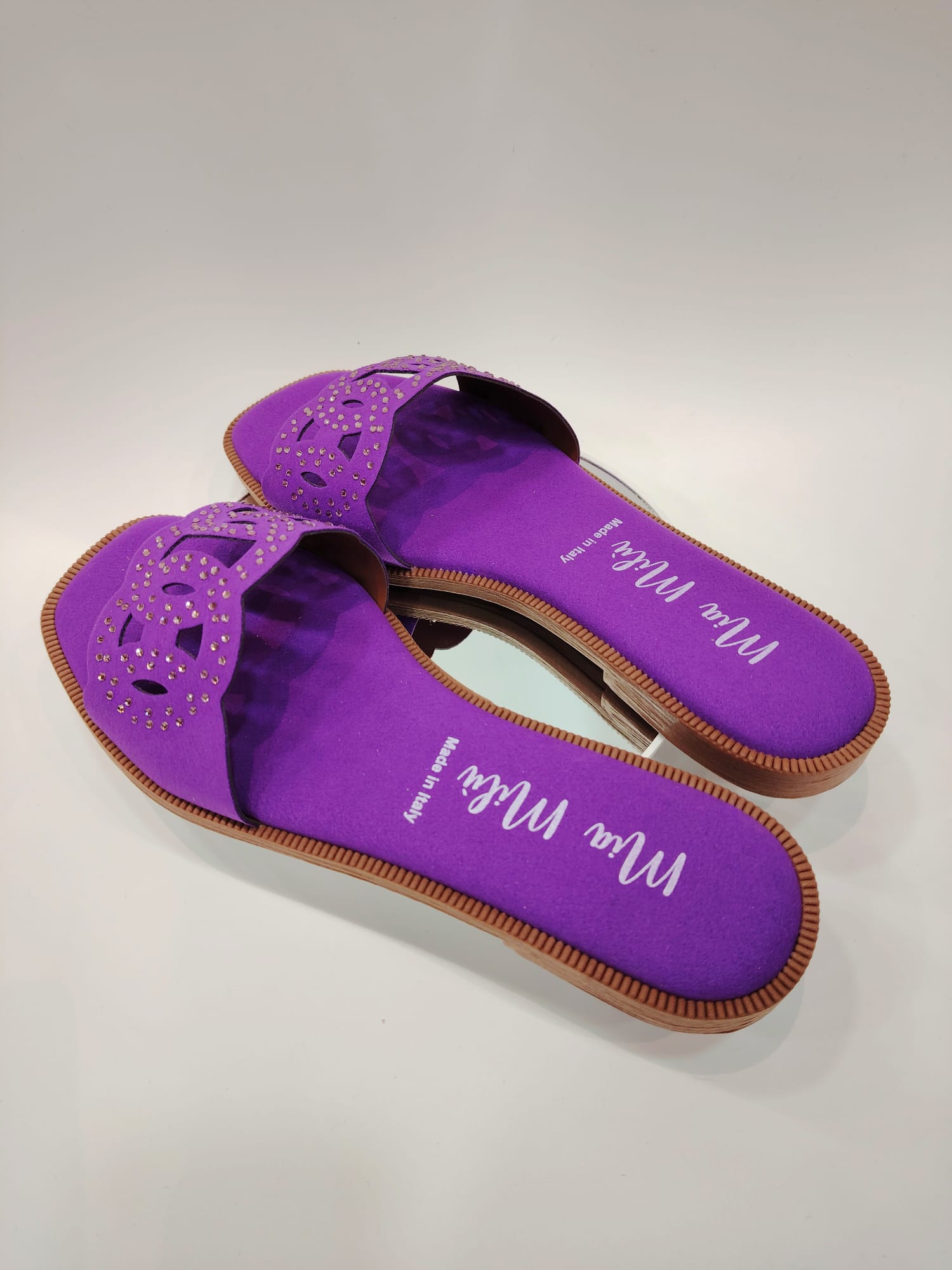 Sandales violettes femme Jespomi modèle améthyste à talons, collection printemps été 2026