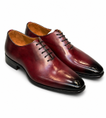 Richelieu Bordeaux Patiné en Cuir Premium – Élégance Parisienne | Jespomi