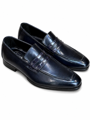 Mocassins Bleu Marine Homme en Cuir Premium | Jespomi Paris