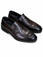 Mocassins Gris Homme Penny Loafer en Cuir | Jespomi Paris