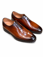 Richelieu Marron Patiné en Cuir Premium – Élégance Intemporelle | Jespomi