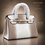 Sac à Main Femme Effet Crocodile – Noir & Blanc Taupe | Jespomi