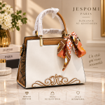 Sac à Main Femme Élégant Blanc et Marron – Jespomi