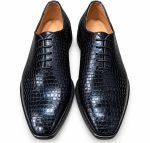 Derby homme noir effet croco à lacets
